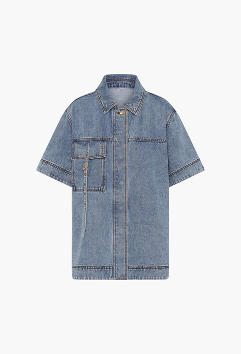 Coastal wash - Juno Denim Shirt - GLAM MODA