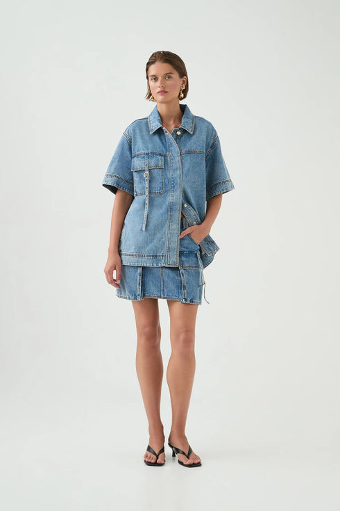 Coastal wash - Juno Denim Shirt - GLAM MODA