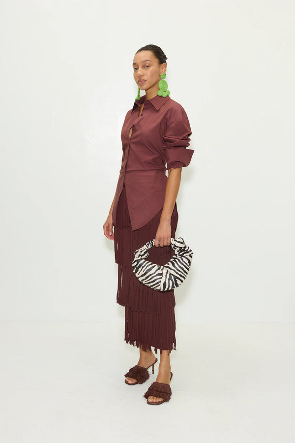 Choco Brown  - Loch Poplin Button Up