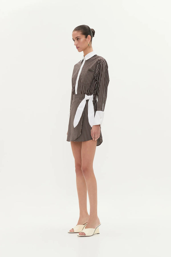 Chocolate stripe - Palmer Striped Shirt Dress