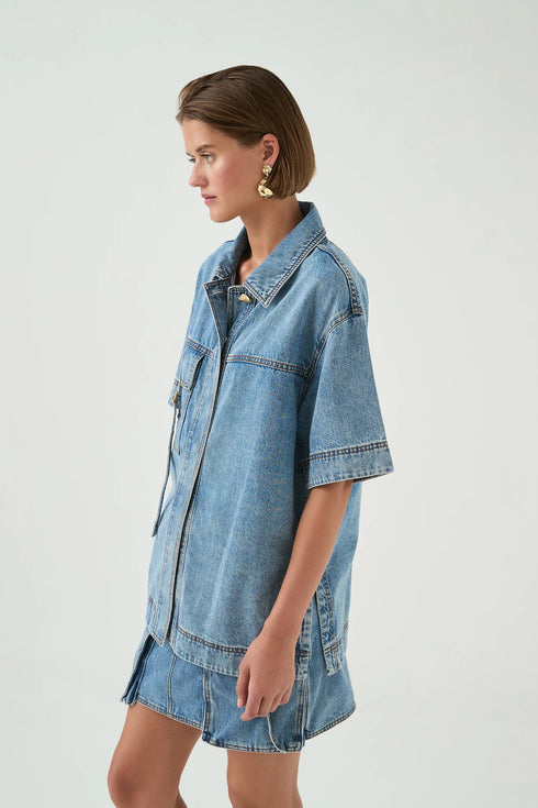 Coastal wash - Juno Denim Shirt - GLAM MODA