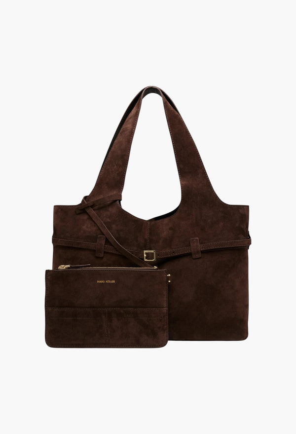 Cambon Cabas Deep Brown Suede