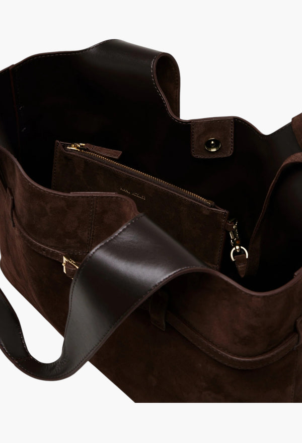 Cambon Cabas Deep Brown Suede