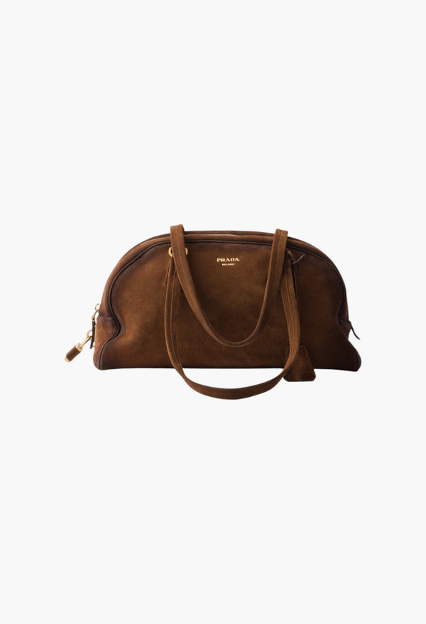 Prada Bowling Medium Suede Bag