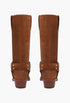 Roxy Boot - Boots In Cognac Calf Suede Leather - GLAM MODA