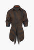 Loch Poplin Button Up - Black/Choco Brown Stripe - GLAM MODA