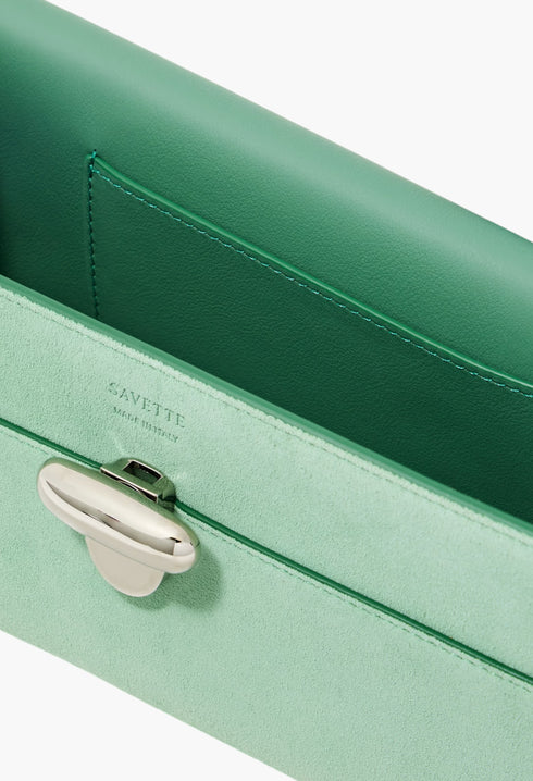 Turquoise - Symmetry Pochette Suede Tote - GLAM MODA