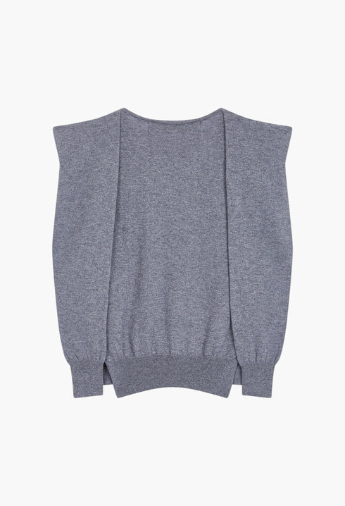 Sleeve Layered Cardigan, Gray - GLAM MODA