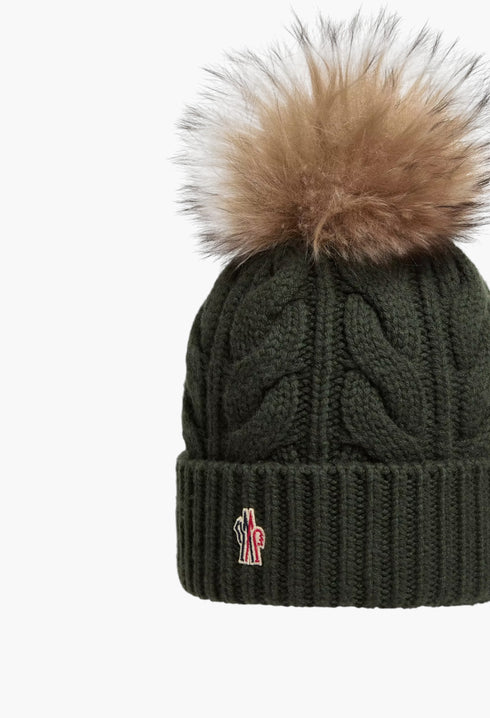 Wool & Cashmere Beanie With Pom Pom