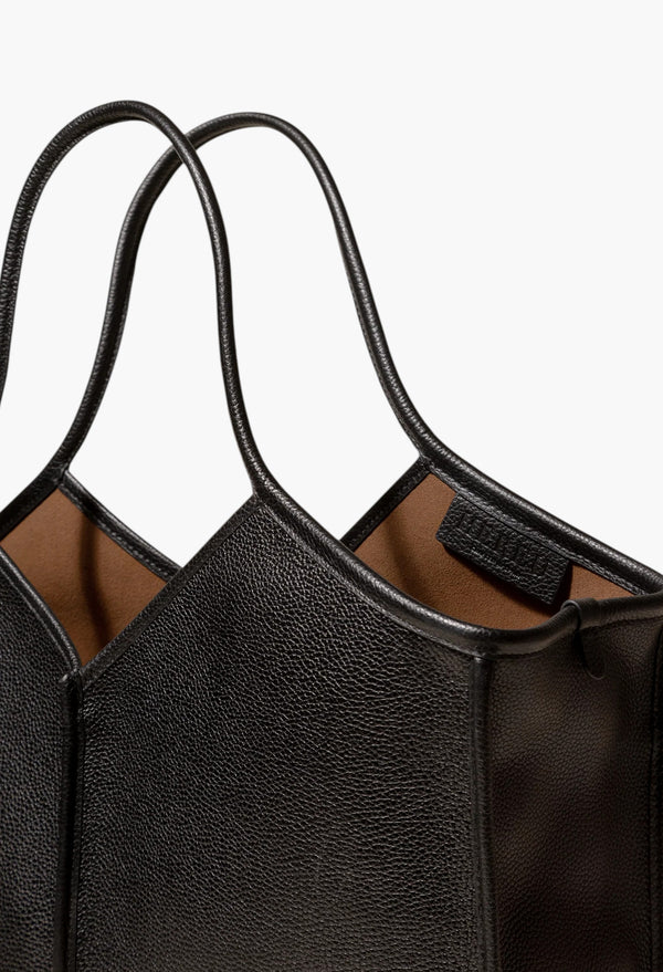 Calella Squared Medium Grainy - Leather Trimmed Tote Bag