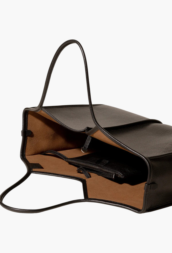 Calella Squared Medium Grainy - Leather Trimmed Tote Bag