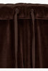 Rolled Waist Velour Cargo Pants, Brown - GLAM MODA