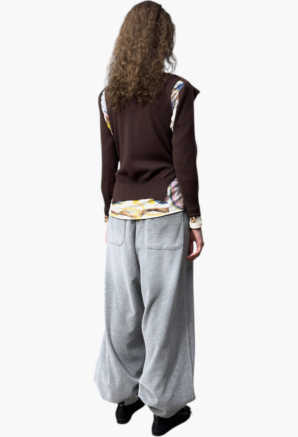 Sleeve Layered Cardigan, Brown