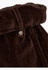Rolled Waist Velour Cargo Pants, Brown - GLAM MODA