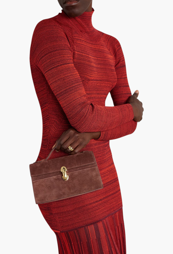 Chocolate - Symmetry Pochette Suede Tote