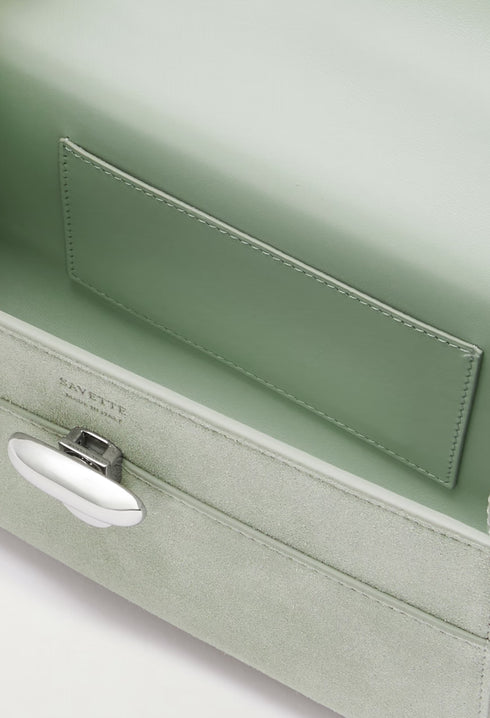 Mint - Symmetry Pochette Suede Tote - GLAM MODA