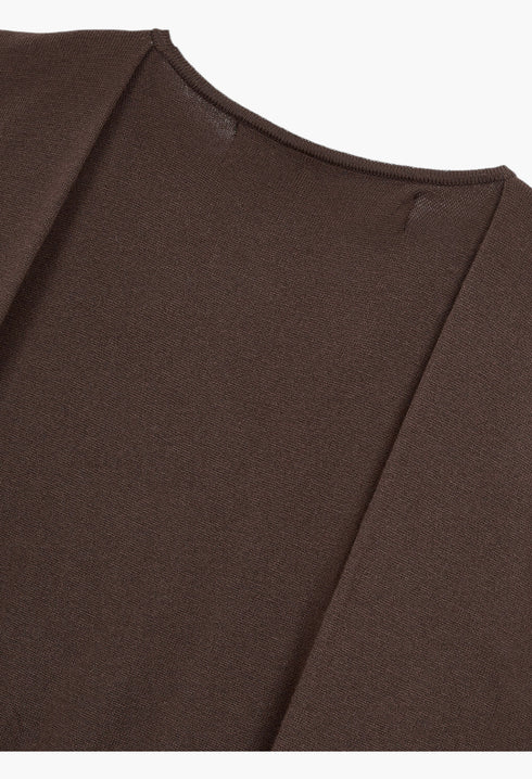 Sleeve Layered Cardigan, Brown - GLAM MODA