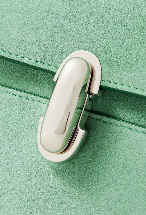 Turquoise - Symmetry Pochette Suede Tote - GLAM MODA