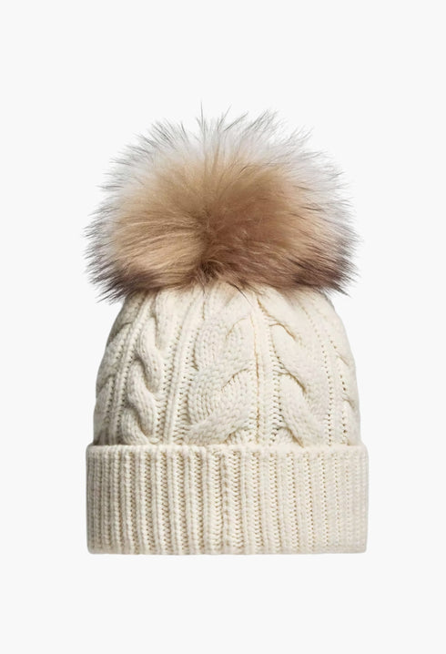 Wool & Cashmere Beanie With Pom Pom