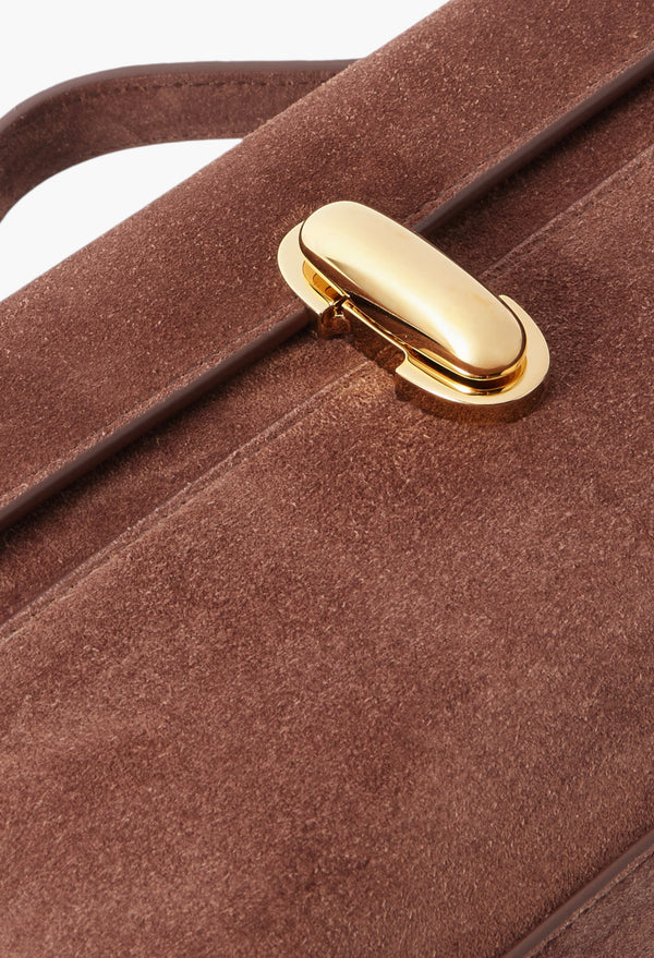 Chocolate - Symmetry Pochette Suede Tote
