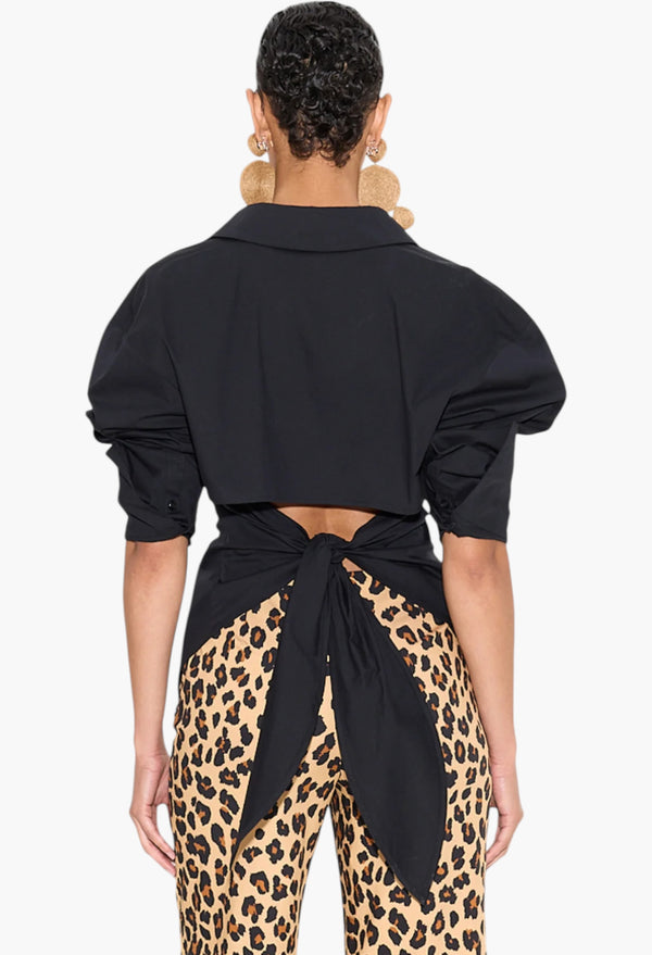 Loch Poplin Button Up - Black