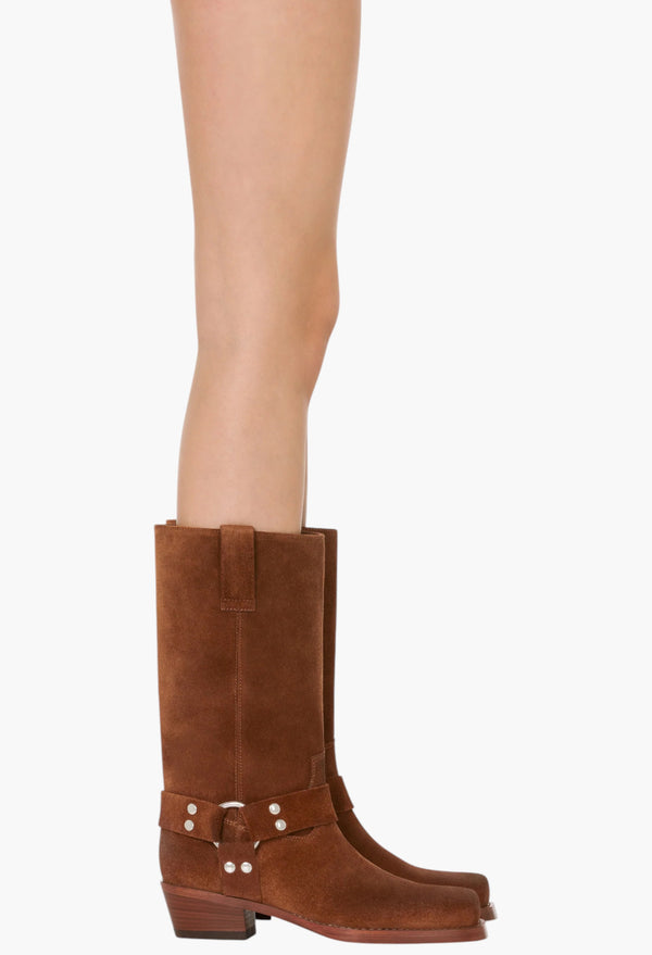 Roxy Boot - Boots In Cognac Calf Suede Leather