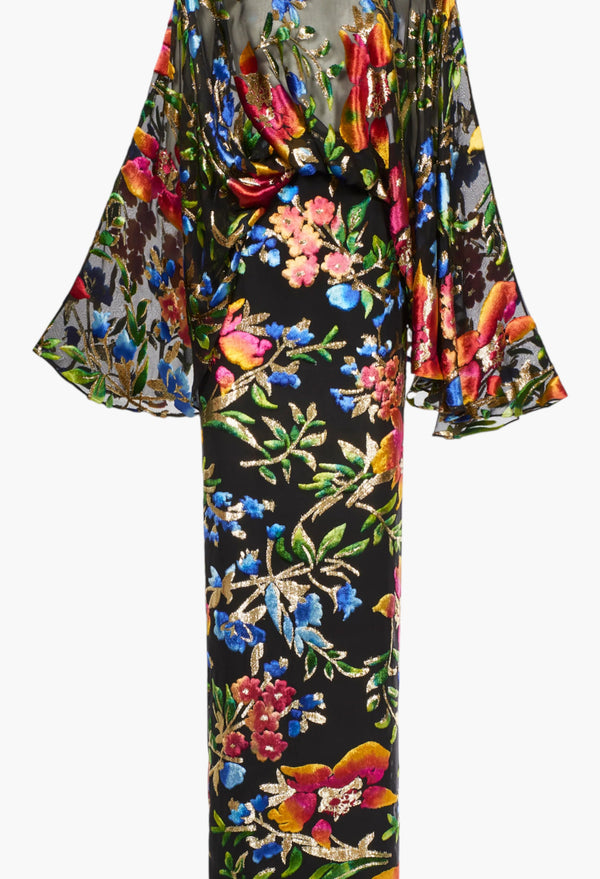 Eolia Technicolor Gown In Multicolor