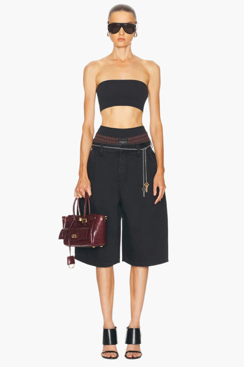 Faded Black - Prestyled Pleated Short - GLAM MODA