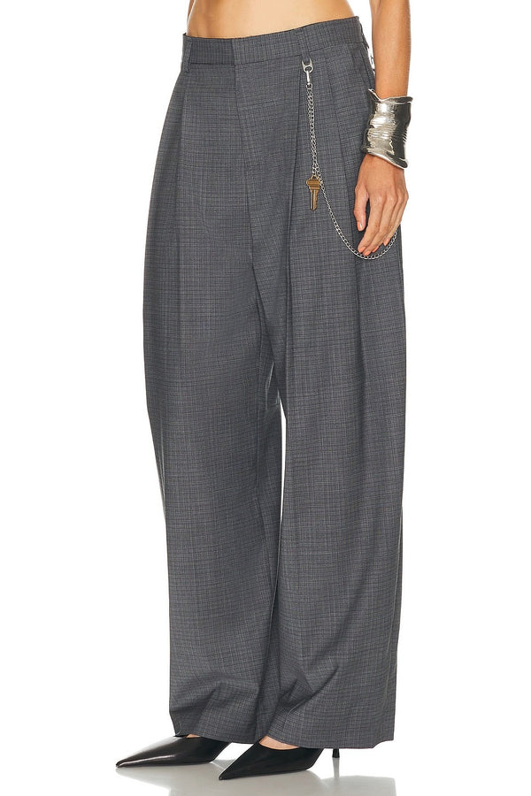 Dark Grey Melange - Mid Rise Trouser