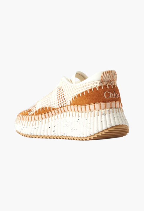 Beige - Nama Embroidered Suede And Recycled-Mesh Sneakers - GLAM MODA