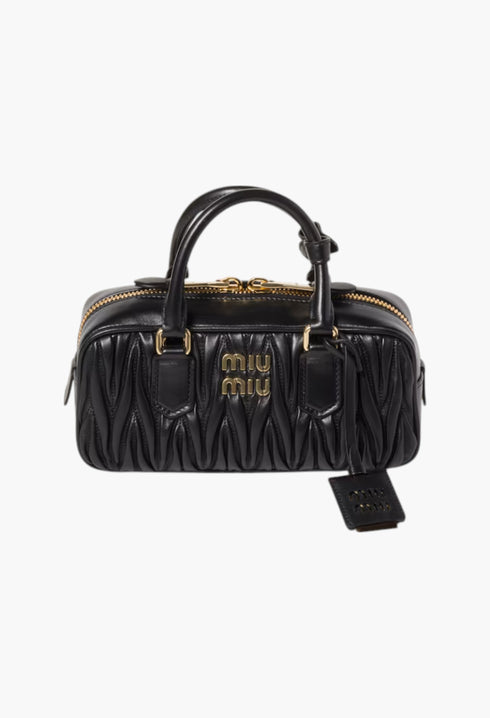 Black - Arcadie Matelassé Nappa Leather Bag - GLAM MODA