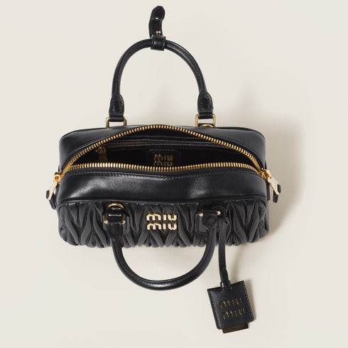 Black - Arcadie Matelassé Nappa Leather Bag - GLAM MODA