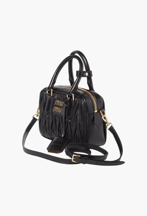 Black -Arcadie Matelassé Nappa Leather Bag - Small - GLAM MODA