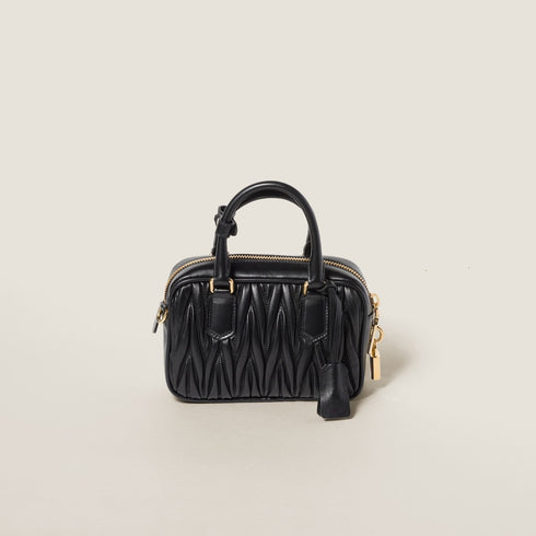 Black -Arcadie Matelassé Nappa Leather Bag - Small - GLAM MODA
