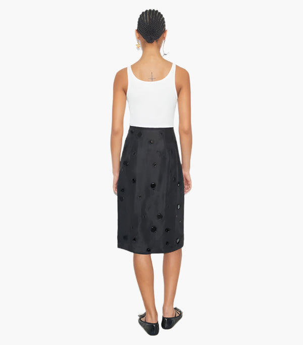 Black - Embellished Mirror Skirt