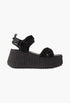 Black + NET SUSTAIN Nama Suede And Leather Platform Sandals - GLAM MODA