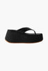 Black - Nama Leather Platform Flip Flops - GLAM MODA