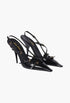 Black - Patent Leather Slingbacks With Buckles - GLAM MODA