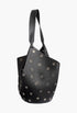 Black Pebbled Leather with Grommets - Small Lotus Tote - GLAM MODA