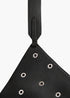 Black Pebbled Leather with Grommets - Small Lotus Tote - GLAM MODA