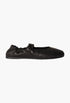 Black - Ruches Nappa Leather Ballerinas - GLAM MODA