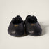 Black - Ruches Nappa Leather Ballerinas - GLAM MODA