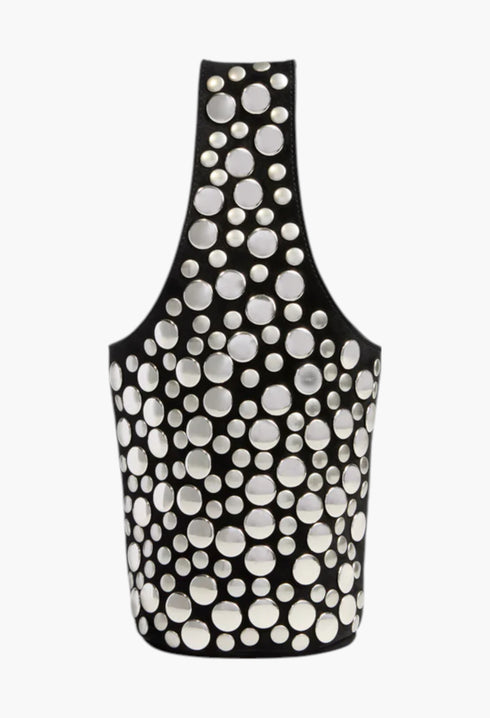 Black Suede with Silver Studs - Livia Bag - GLAM MODA