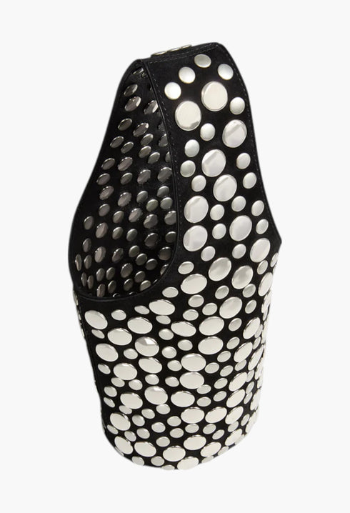 Black Suede with Silver Studs - Livia Bag - GLAM MODA