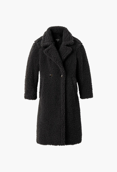 Women's Gertrude Long Teddy Coat - GLAM MODA