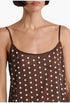 Brown - Polka-Dot Silk-Blend Tank Top - GLAM MODA