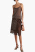 Brown - Polka-Dot Silk-Blend Tank Top - GLAM MODA