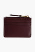 Burgundy - Matelassé Nappa Leather Card Holder - GLAM MODA