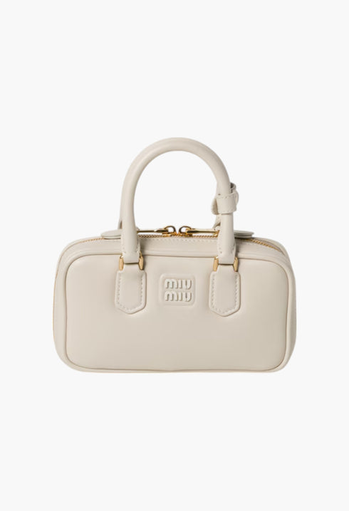 Chalk White - Arcadie Leather Mini-Bag - GLAM MODA