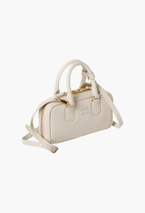 Chalk White - Arcadie Leather Mini-Bag - GLAM MODA